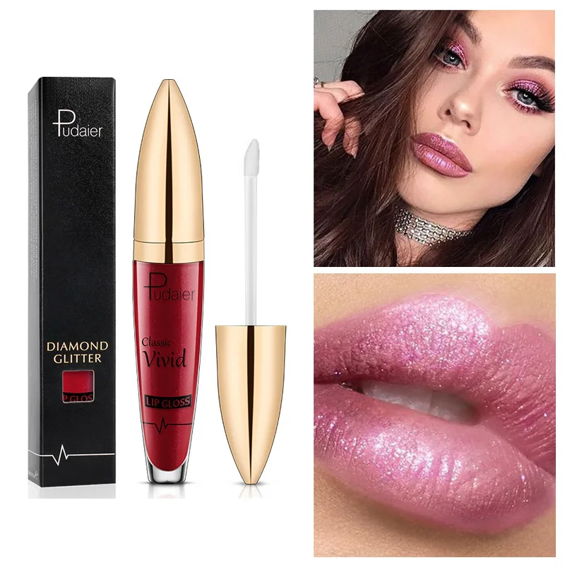 Блеск для губ Блестящий водостойкий блеск Pudaier Liquid тинт металлический мерцающий