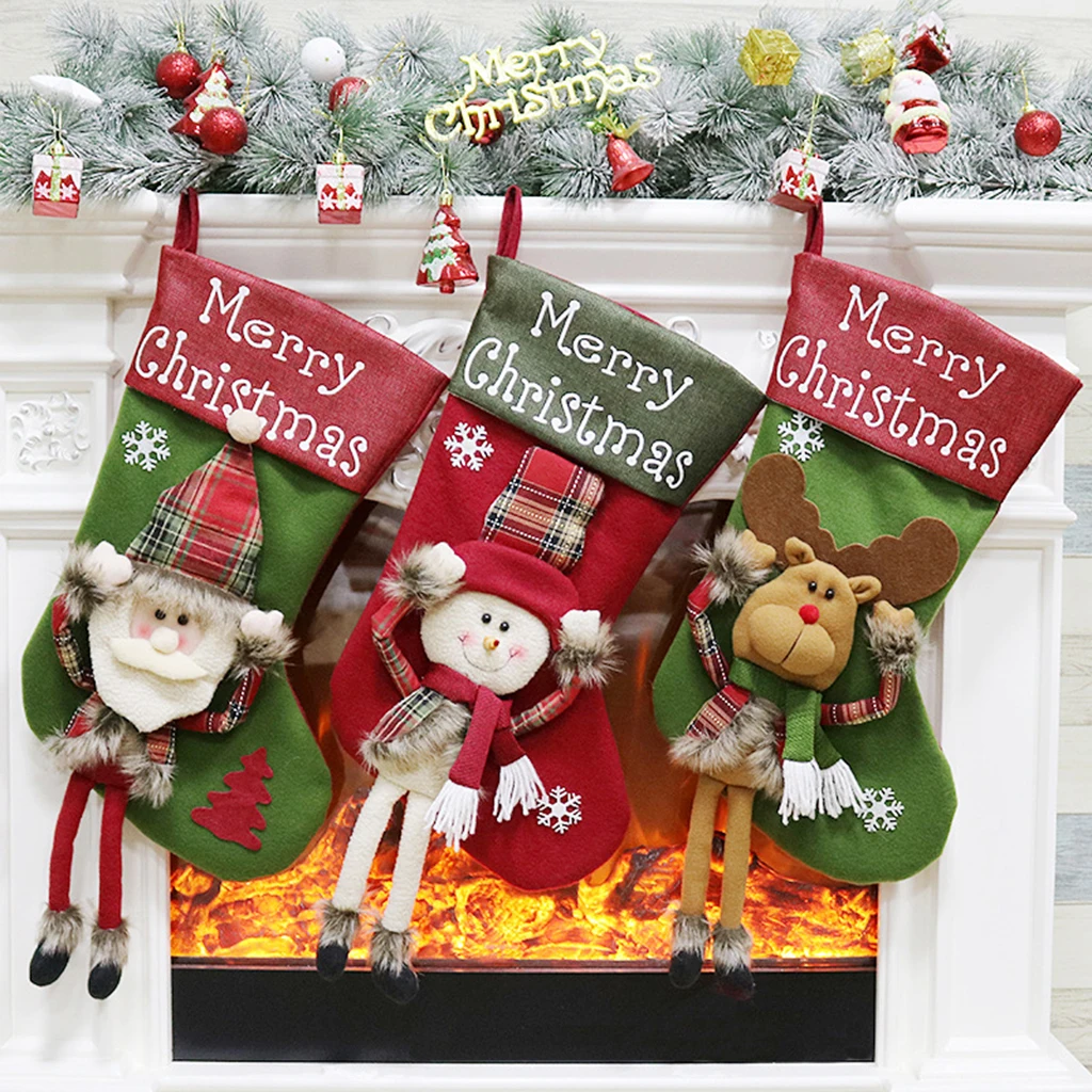 

Christmas Stockings Character 3D Plush Cuff for Party Decorations Supplies