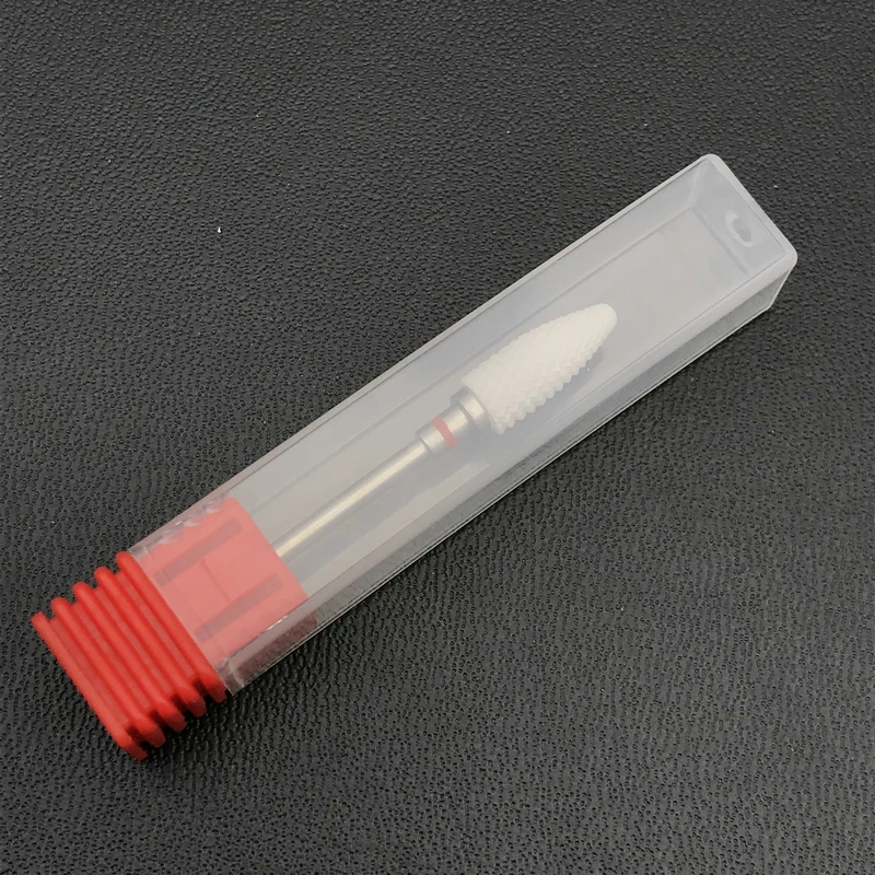 Форма пули очень тонкое белое керамическое сверло для ногтей и циркониевые