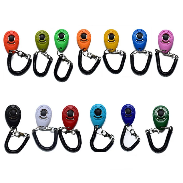 Dog Training Clicker Pet Cat Plastic New Dogs Click Trainer Aid Tools Adjustable Wrist Strap Sound Key Chain Dog Supplies 5