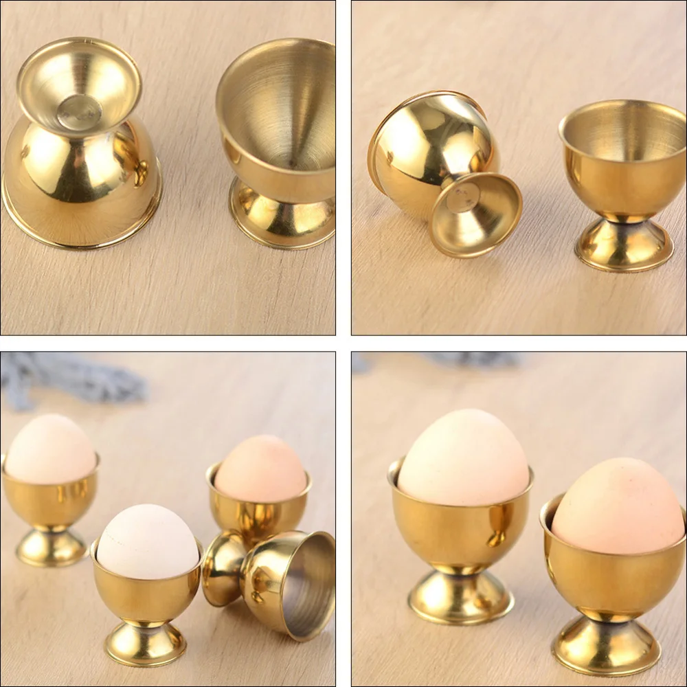 

6Pcs Creative Boiled Egg Cups Stainless Steel Egg Cups Holders Kitchen Tool