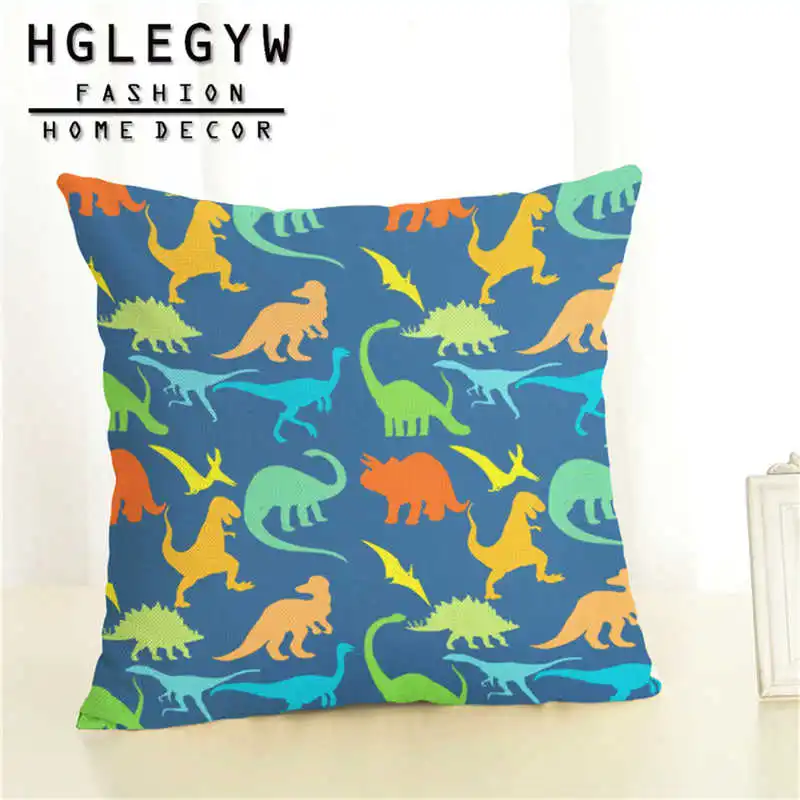 Наволочка динозавра тираннозавра 45x45 см наволочка из хлопка и льна с принтом