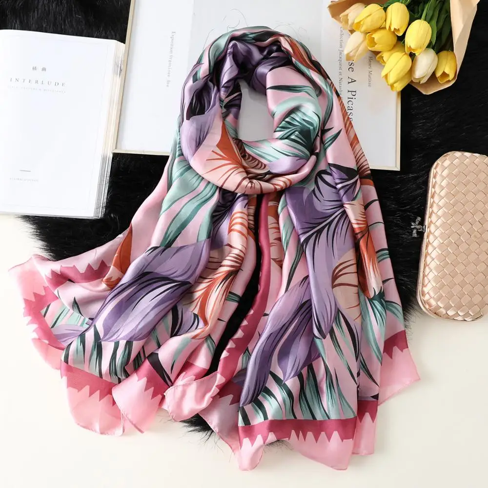 Модный шарф роскошный женский брендовый шелковый женские шарфы шаль высокое