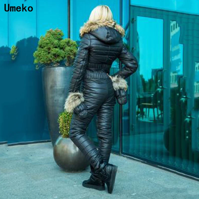 Новинка зимние комбинезоны Umeko с капюшоном парка хлопковой подкладкой теплый