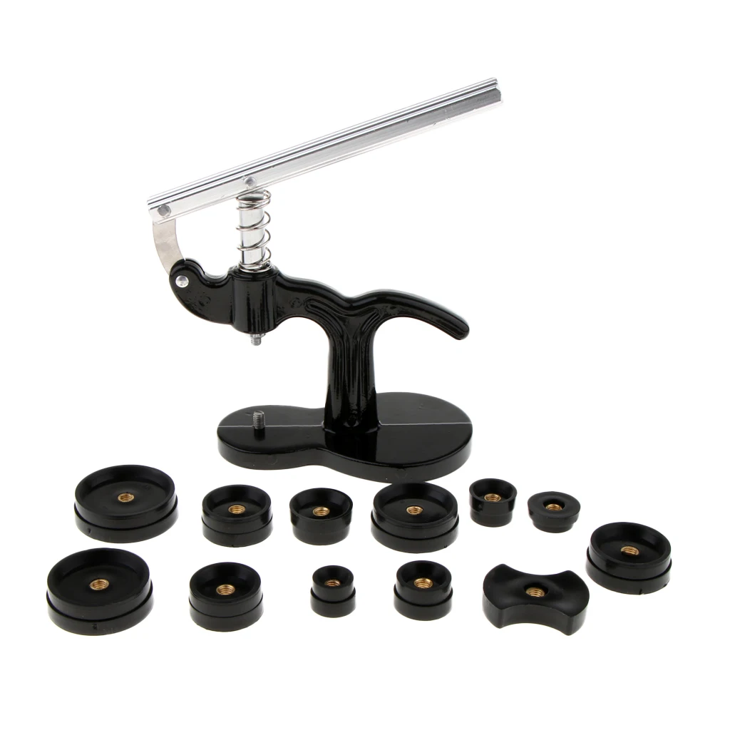 

Watch Press Set Watch Back Case Closer Cast Iron Press Glass Fitting Press with 12 Dies