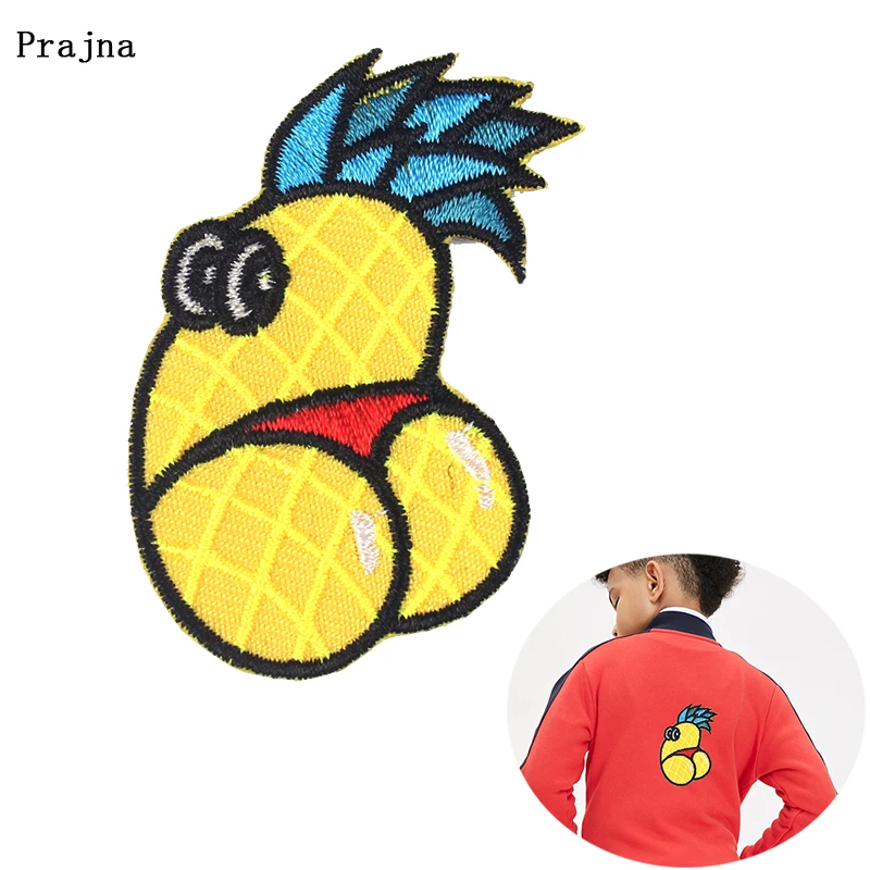 Нашивки Prajna с ананасами желтыми цветами нашивки утюгом для одежды вышитые