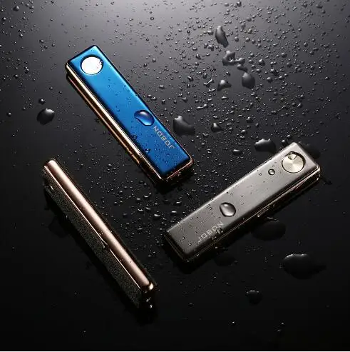 Jobon USB Зажигалка, ультра тонкая ветрозащитная металлическая зажигалка, Электронная зажигалка подарочная упаковка