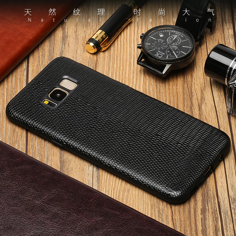 Роскошный чехол для телефона из натуральной кожи Samsung S8 S9 Plus чехлы с текстурой