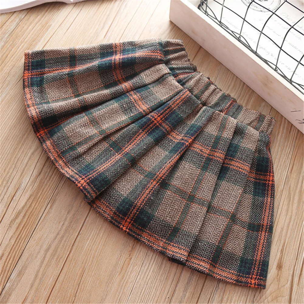 Новая осенне-зимняя одежда для маленьких девочек теплый свитер в клетку с