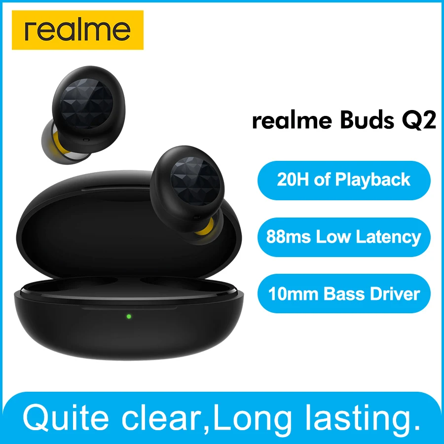 Беспроводные водонепроницаемые наушники realme Buds Q2 TWS влагостойкие полное
