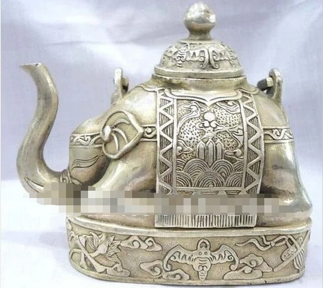 911 + Коллекционные вещи культур преобладает тибетская Серебряная фигура слона