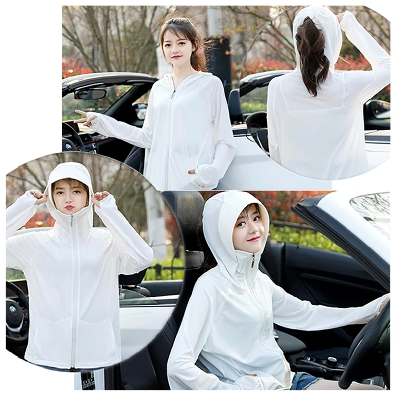 

Driving Sunscreen Clothes Women Ice Silk Sunscreen Shirt Summer Thin Sun-proof Clothing Anti-ultraviolet Sun-proof Clothes