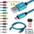 Кабель для быстрой зарядки USB, Micro USB, для IPhone, Android, смартфонов Samsung, Huawei, Android