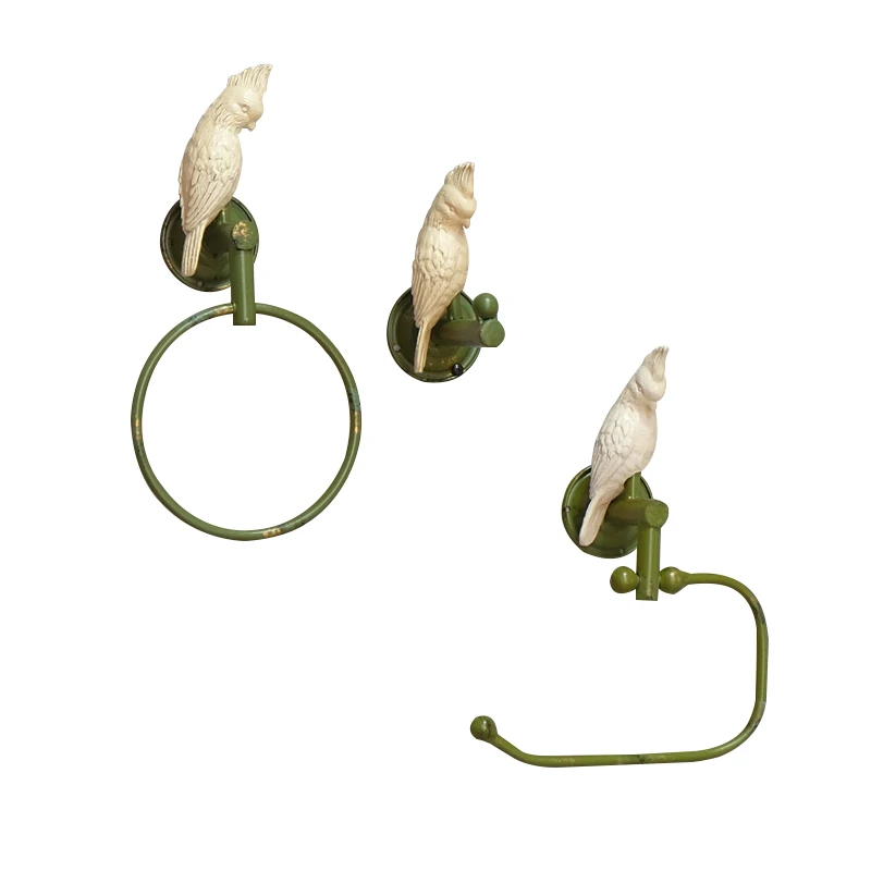 

Винтажное металлическое настенное кольцо для полотенца в стиле ретро с попугаями