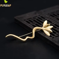 925 sterling silver 18k gold lotus flower brooch brooches for women court style elegant woman vintage jewelry 2021 new