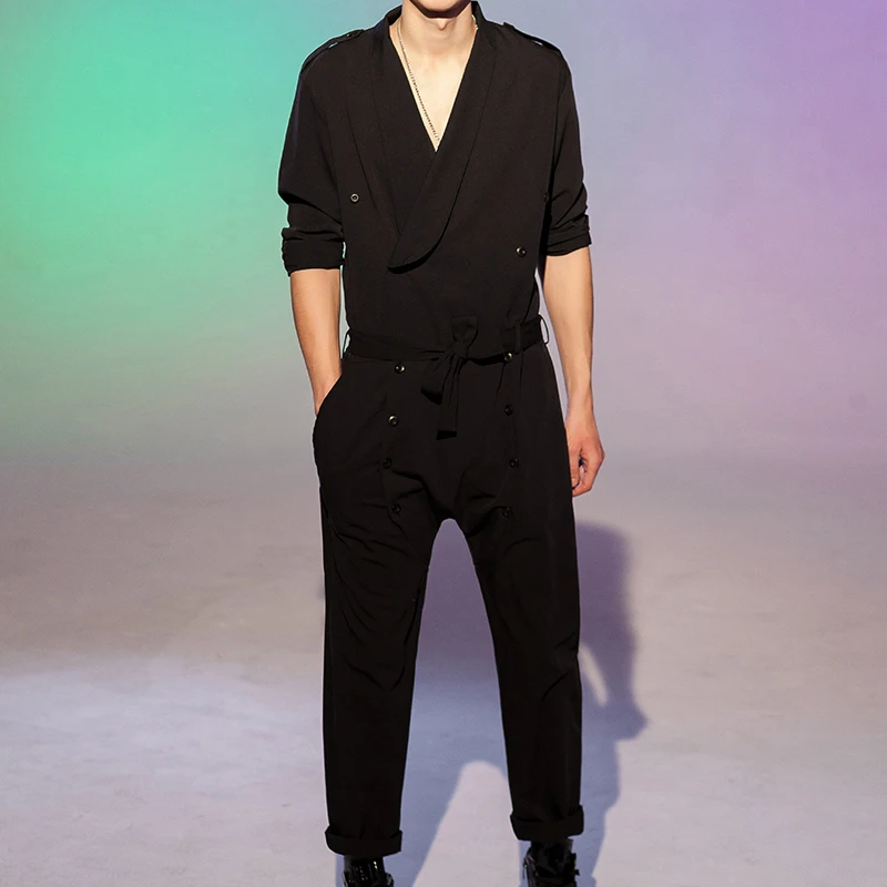 Большой повседневный комбинезон в европейском и американском стиле Свободный