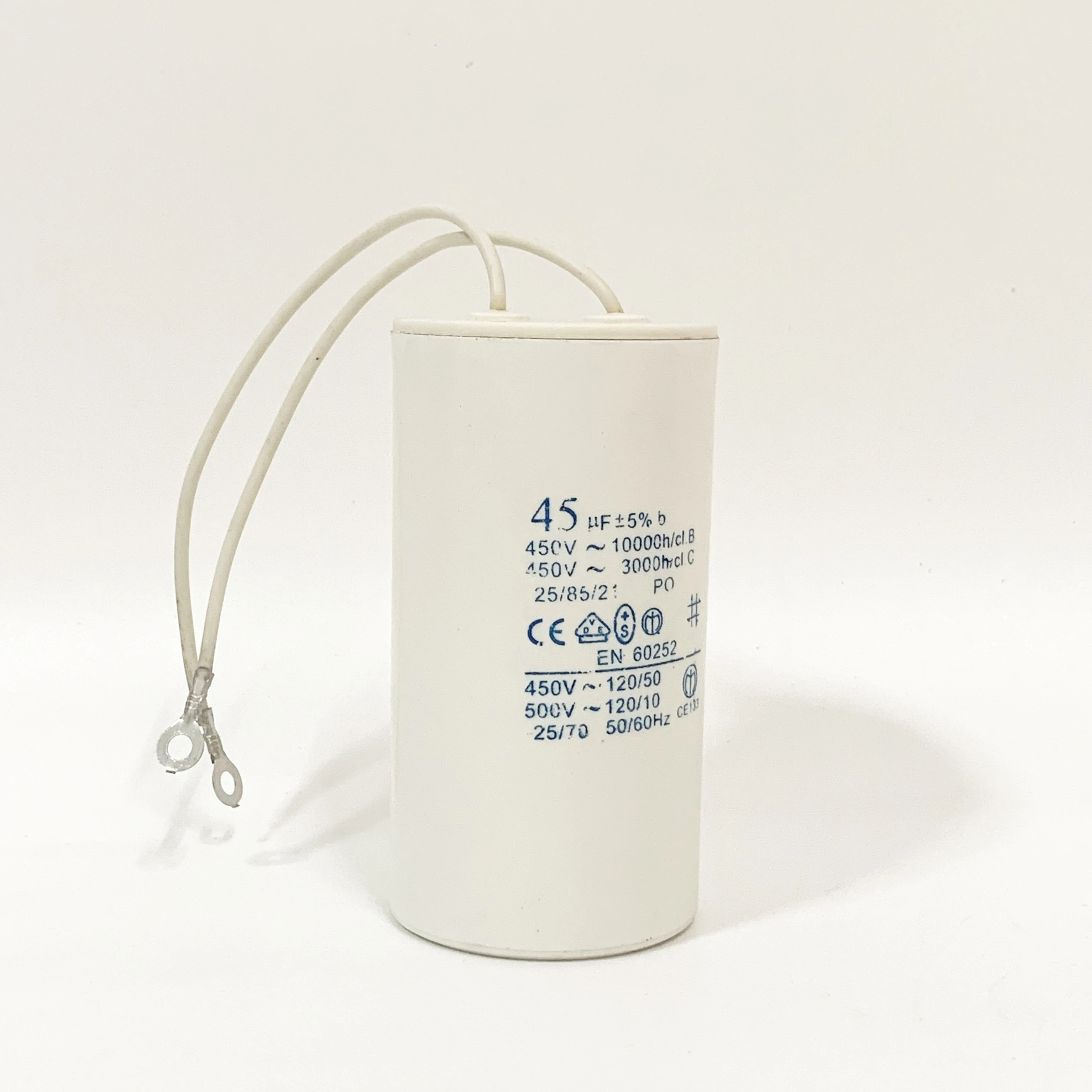 45 мкФ 450V AC50/60Hz 10/70/21 два провода цилиндрический конденсатор.|wire wire|capacitor 450vcapacitor 45uf |