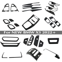 carbon fiber for bmw x3 g01 2022 car gear shift knob central handbrake covers interior auto accessories stickers trim