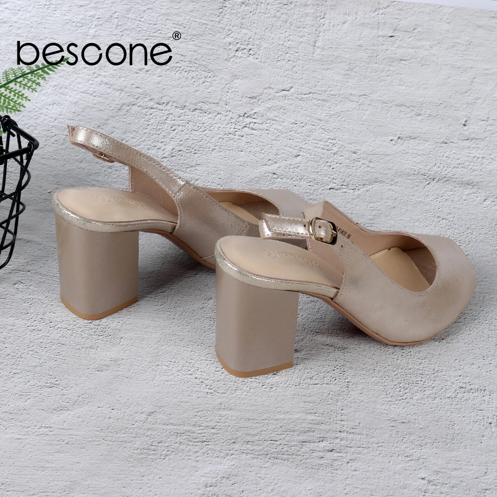 Женские босоножки из натуральной кожи на квадратном каблуке с пряжкой | Обувь