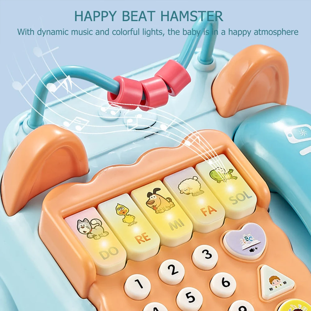 

New Children Early Education Telephone Toy Car Fun Puzzle Early Learning Enlightenment Toy Rattle Piano DIY Music Bead Game#38
