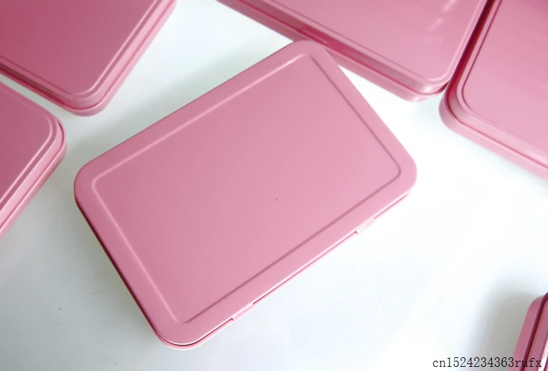 100 шт. розовые металлические коробки косметическая упаковочная коробка