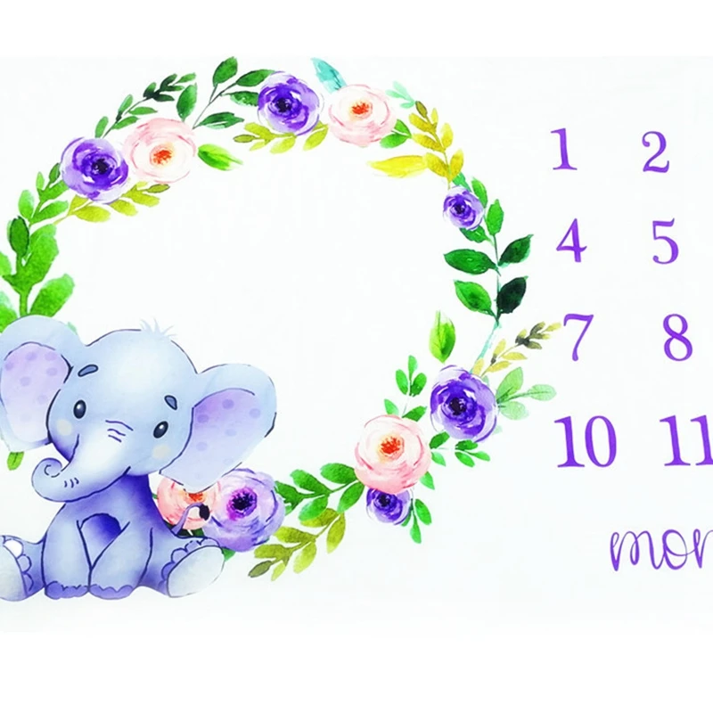 

Baby Monthly Milestone Blanket Newborn Photo Props Shoots Backdrop Personalized Infants Gg Toddlers Swaddle Blanket