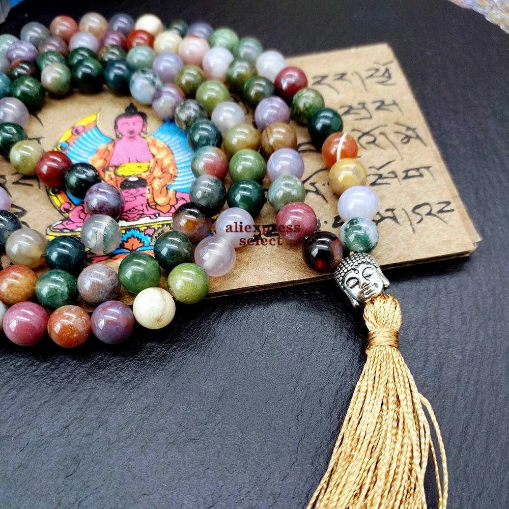 Женское ожерелье с подвеской в виде головы Будды натуральными камнями|Браслеты
