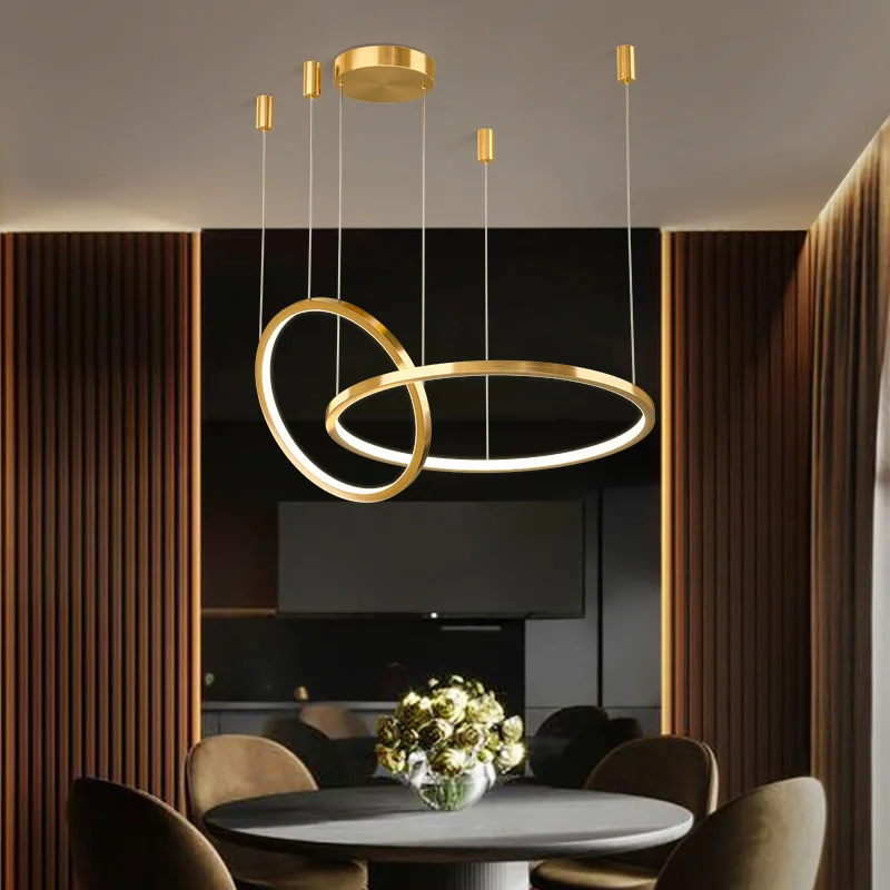 

Simple and light luxury living room chandelier lighting ring post-modern minimalist lamps Nordic home dining led chandelier