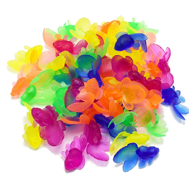 Креативные забавные Новые 10 шт./партия мягкие резиновые золотые рыбки для ванной