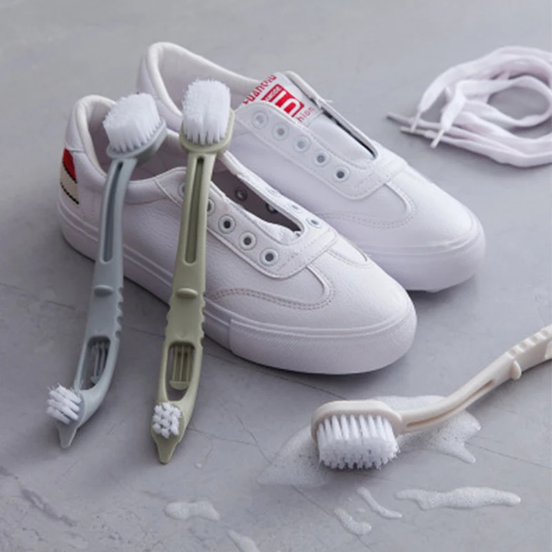 Щетки для обуви с двойной головкой Нескользящие щетки длинной ручкой чистки