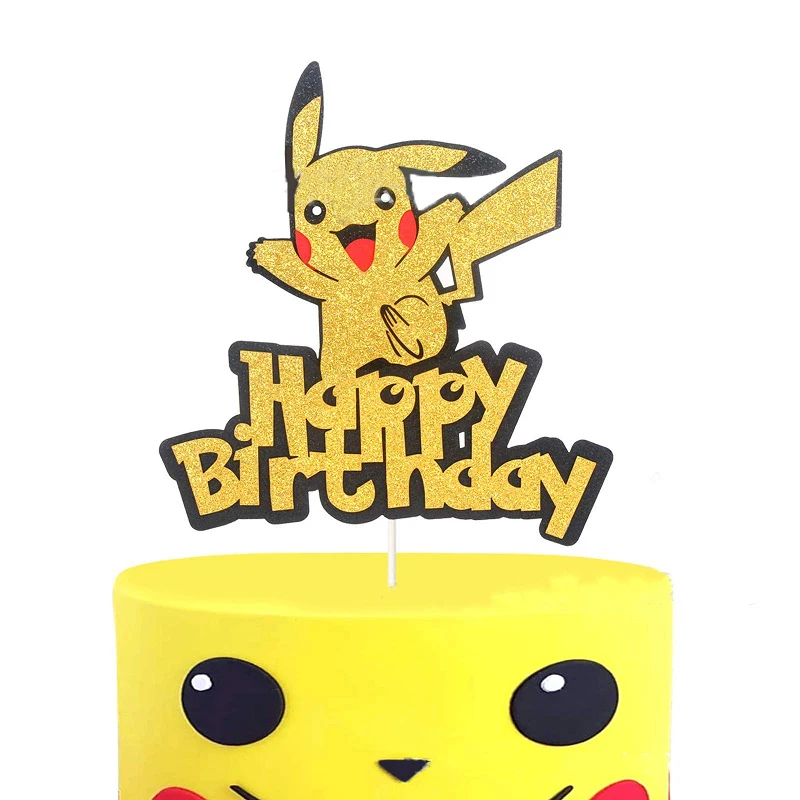 Пикачу Покемон украшения для торта товары на день рождения Кубок тыкать в виде