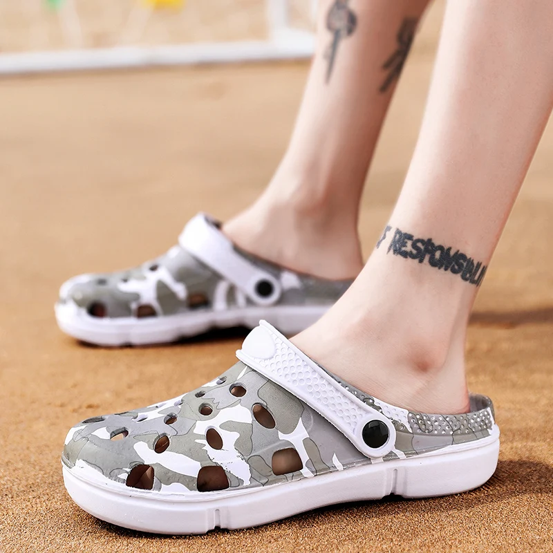 Удобные мужские сандалии Летние пляжные шлепанцы с отверстиями Сверхлегкая