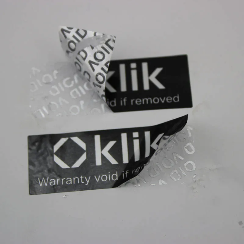 Материал ПЭТ и гарантийная аннулированная наклейка самоклеящаяся гарантия