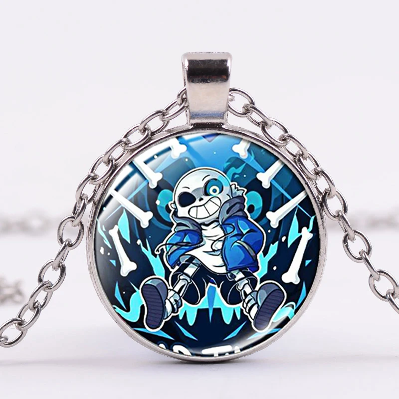 SONGDA Newest Undertale Necklace Cute Sans Papyrus Frisk Long Cartoon Pattern Glass Dome Pendant Handmade Jewelry Gifts | Украшения и