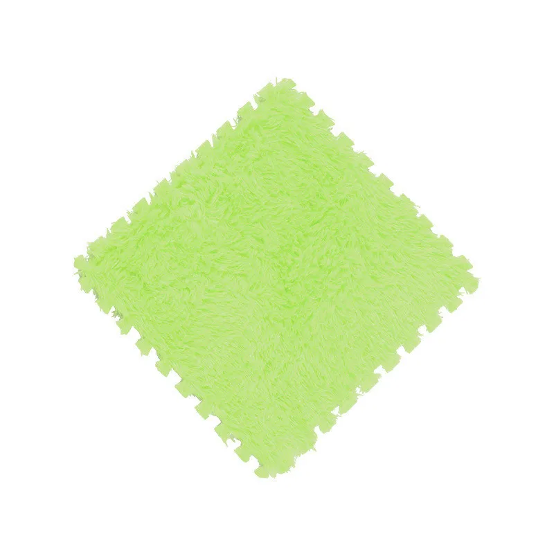 Green Высокое качество EVA пены DIY коврик-головоломка мягкие длинные волосы ворсинок лохматый коврик плюшевые мягкие области коврик для детей Детский игровой коврик - Цвет: Green
