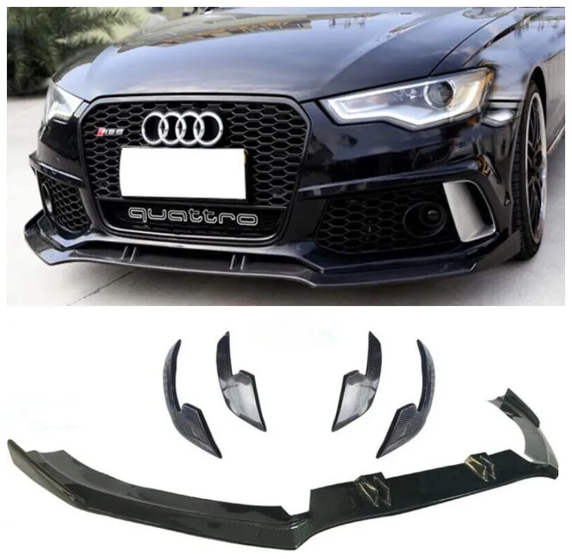 

Carbon Fiber Car Bumper Front Lip Diffuser Cover Protector Fits For Audi A6 S6 RS6 C7 2012-2018