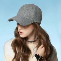 wool baseball cap womens autumn and winter hat thickened keep warm female fashion trucker cap ladies sport hat solid color 2021