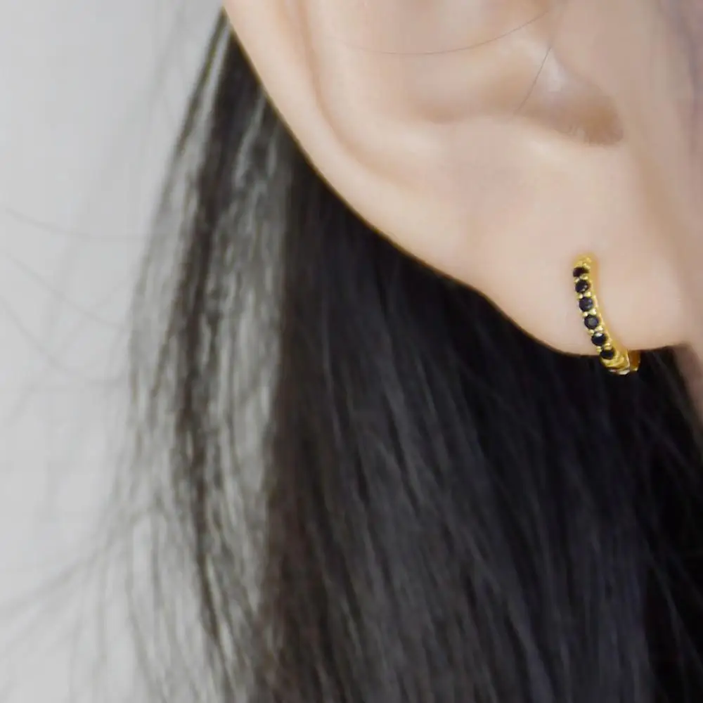 Модные серьги из стерлингового серебра 925 пробы с цирконием черное зеленое