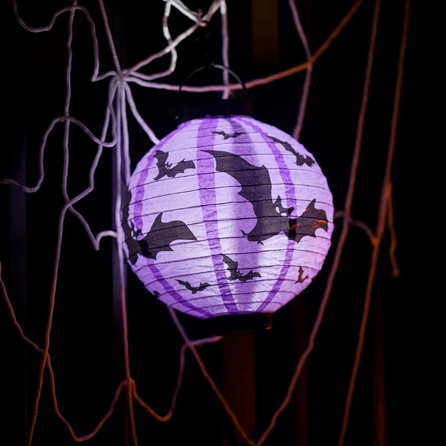 1pcs/bag White Spider LED Lamp Paper Lanterns Decoracion Fiesta Happy Halloween Party Decorations Home Kitchen Accessories Favor | Дом и сад