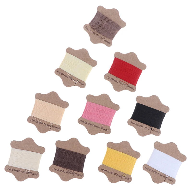 

- 20/Roll DIY Handmade Flat Waxed Sew Wax Line Thread Cord Hand Stitching For Leather Sewing Thread Sewing Craft Tool