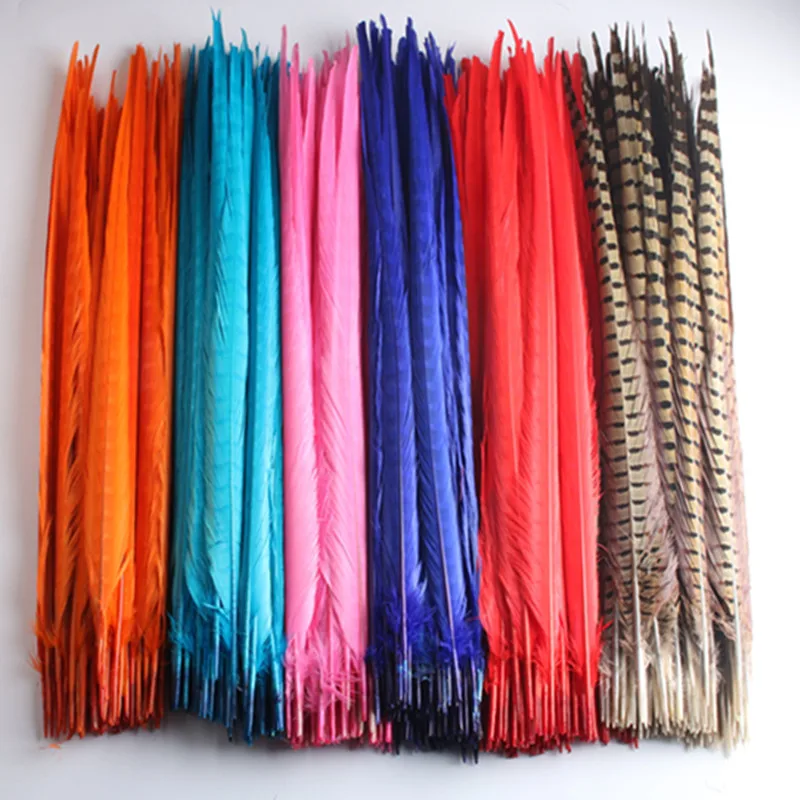 

Wholesale 100Pcs High Quality Natural Pheasant Tail Feathers 20-22inch 50-55CM DIY jewelry Wedding Decorations Pheasant Feathers