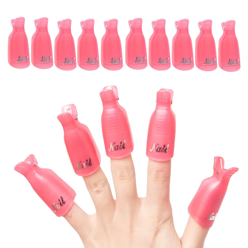 

10 Pcs Foot Toe Soak Off Cap Set Colorful Plastic Clip UV Gel Polish Remover Wrap Manicure Nail Art Tool Kit Manicure Tool