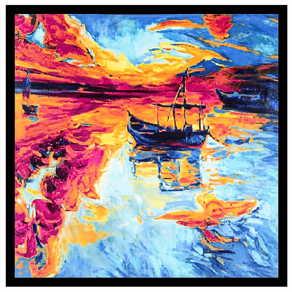 Van Gogh 90CM Generous Scarf Free Shipping Silk Fabric Women's Headscarf Wrap |