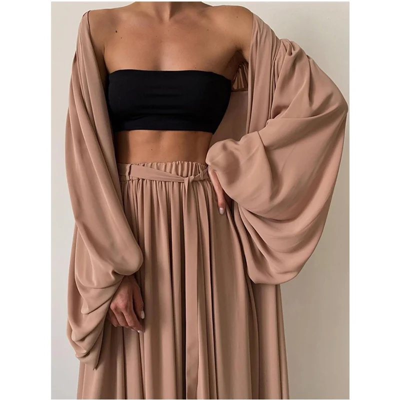 

WEPBEL Women Fashion Sets 3 Piece Outfit Vest + Pants + Cardigan Casual Suits Tracisuit for Women Crop Tops Trousers Cardigan