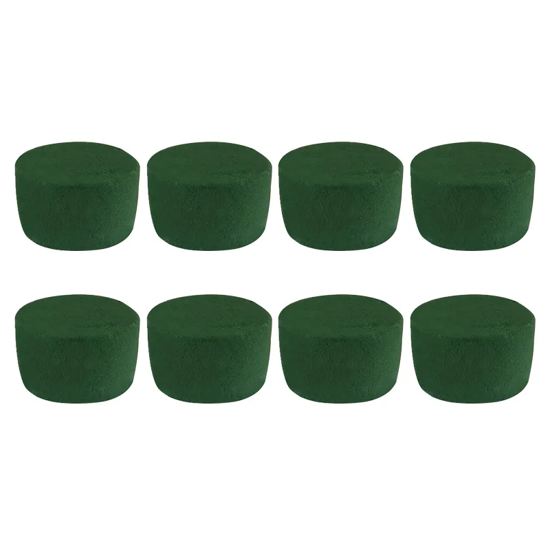 

8 Pack DIY Flower Arrangement Kit Green Round Wet Floral Foam, Wedding Aisle Flowers, Party Decoration