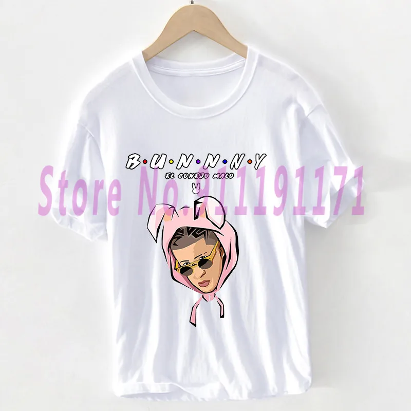 

Hip Hop Rock Bad Bunny t shirt Unisex YHLQMDLG T-shirt Funny cool Latin singer Harajuku Graphics 100% Cotton clothes female/Man
