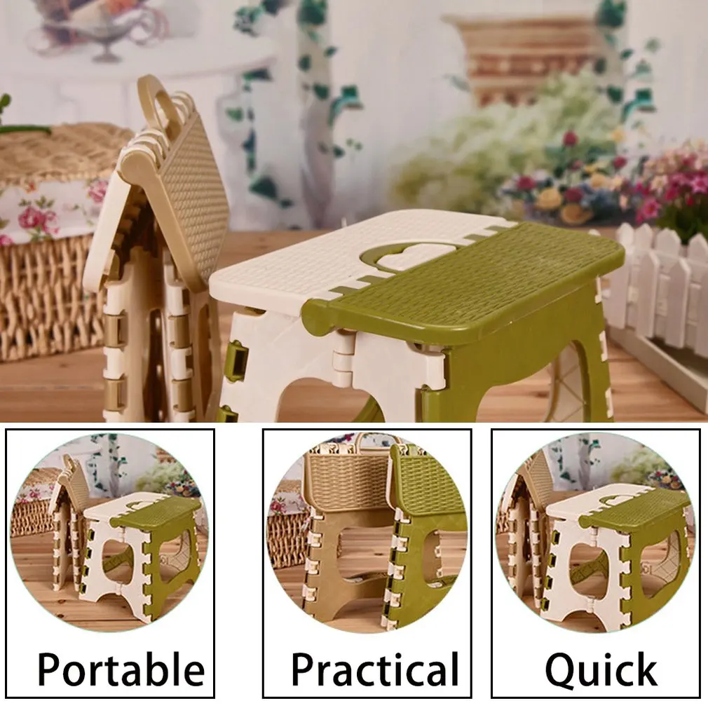 

Home Kitchen Indoor Multifunctional Portable Folding Comfortable Stool Space Saving Plastic Chair Easy Storage