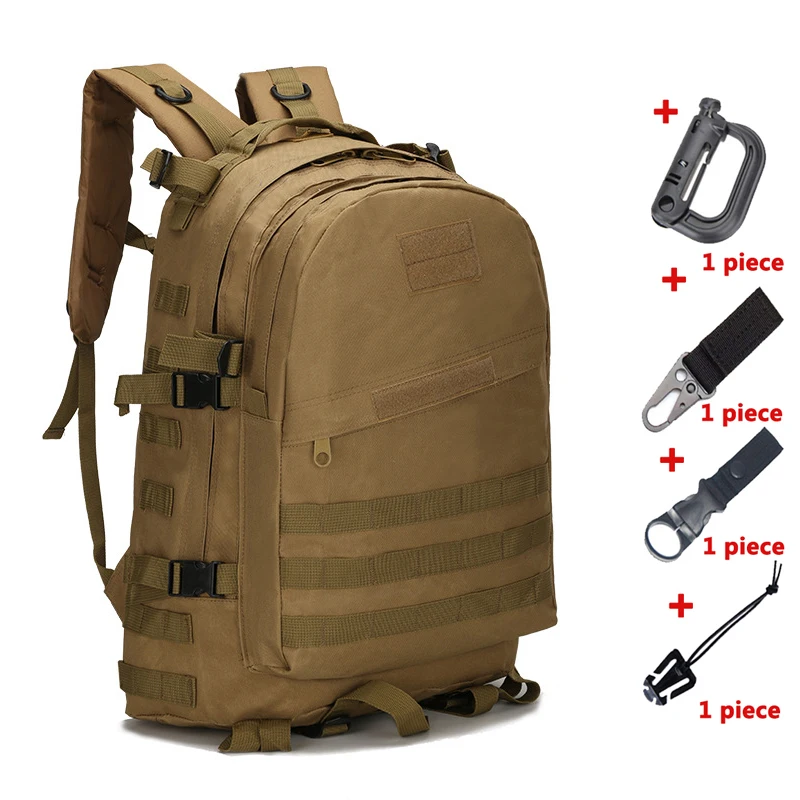 Sands with hooks 45L военный тактический рюкзак армейский Molle штурмовая сумка большой емкости для походов на открытом воздухе походная охотничья походная сумка Camo Mochila - Color: Sands with hooks