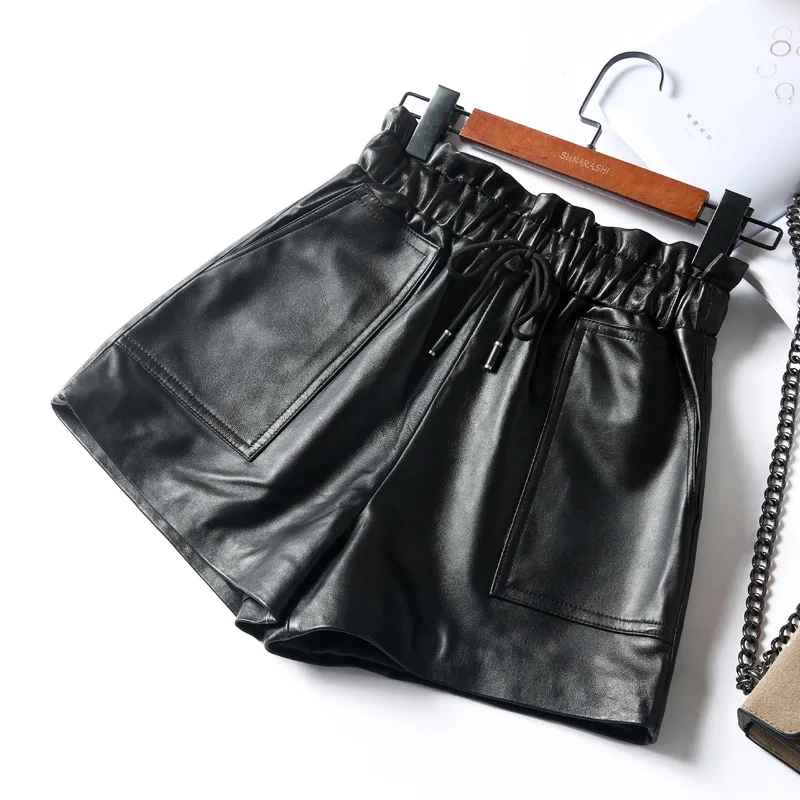 Новые шорты из 100% кожи Haining на осень и зиму|Женские шорты| |