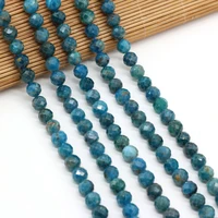 natural faceted round apatite stone loose spacer beads for diy jewelry making bracelet necklace accessories women gifts size 8mm